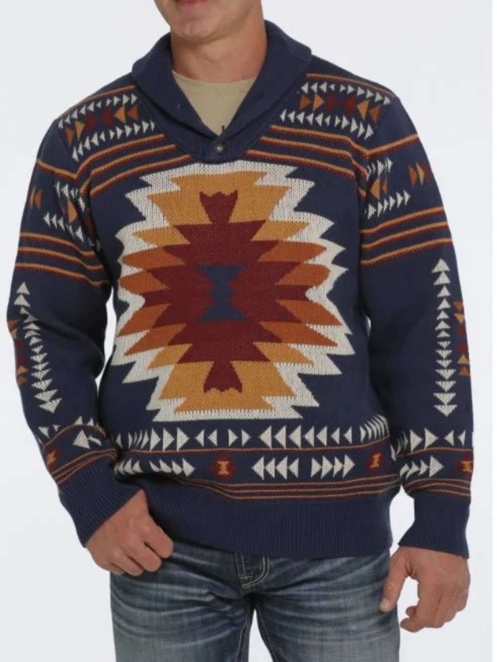 Cinch Western Aztec Pullover Sweater Southwest Cowboy Size XL